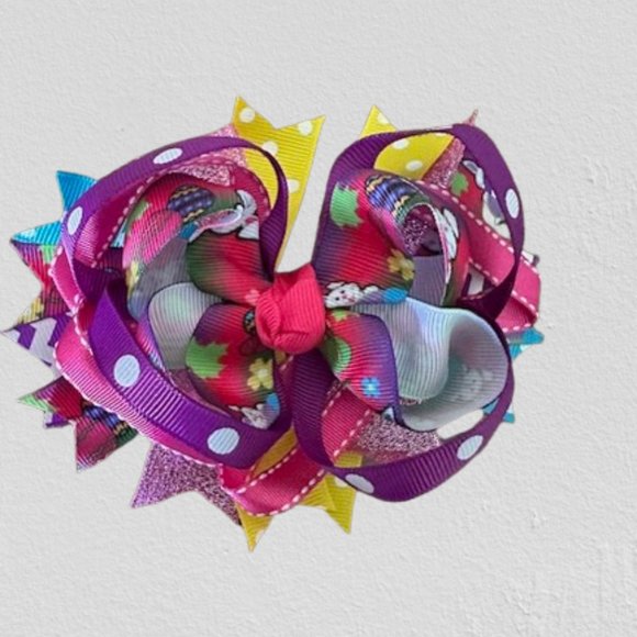 Hand Crafted Other - Purple Easter Bunny Deluxe Bow